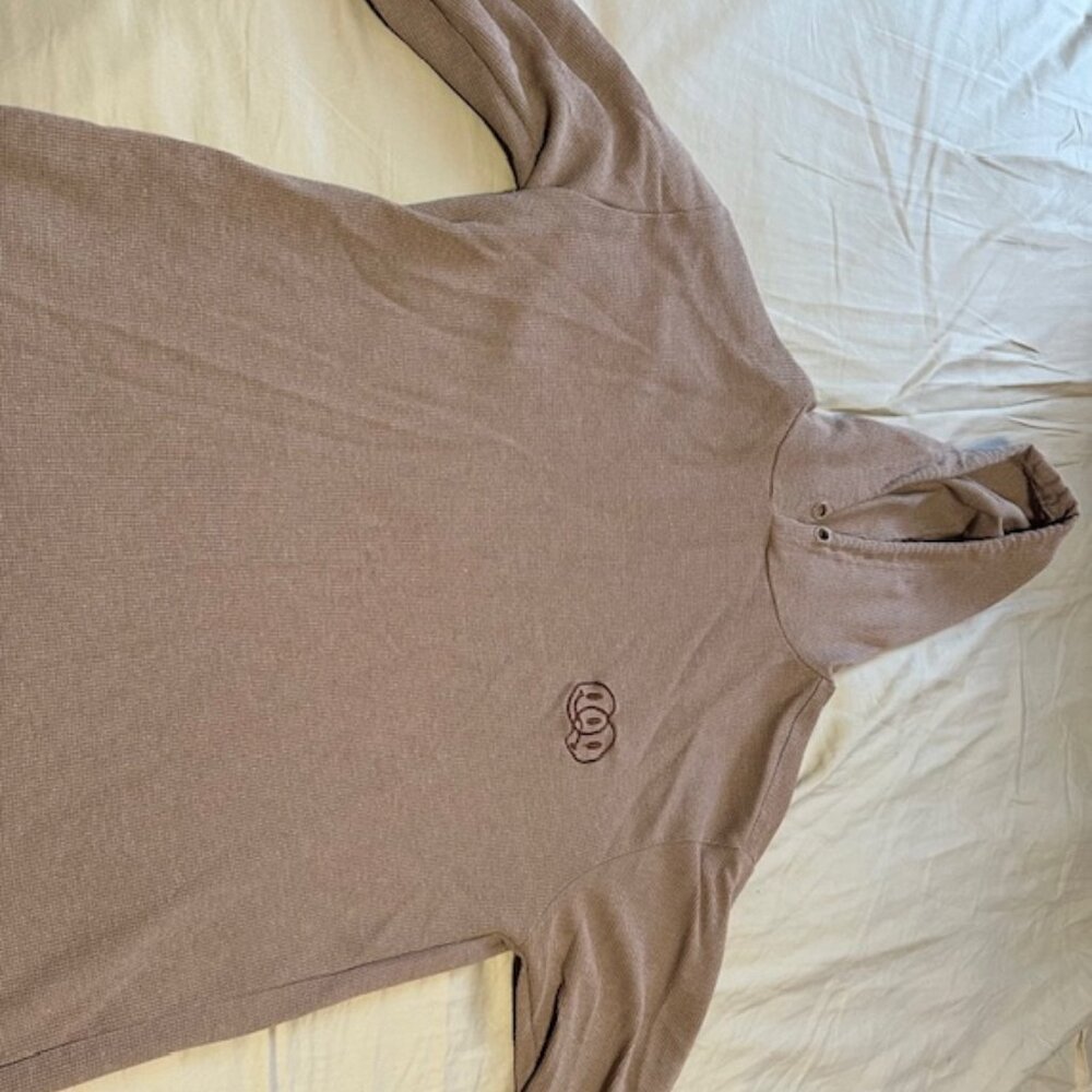 Eighty-Eight brand tan long sleeve hoodie.